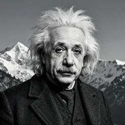 albert eintein as a mountain