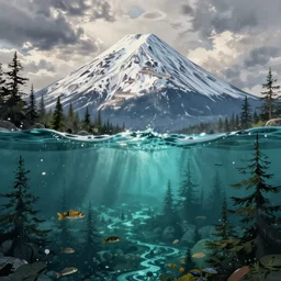 Washington under water, hyperdetailed, artstation, cgsociety, by greg rutkowski, by Gustave Dore