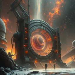 a machine that can reset the universe. fantasy, sense of awe, hard science, digital art by greg rutkowski and h. r. giger, trending on artstation