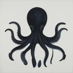 octupus minimalistic symmetric painting by afshar petros aoshima chiho caldwell clyde, matte background, sharp contours, minimalist, trending on artstation