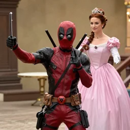 ryan reynolds as deadpool playing buttercup in the princess bride ( 1 9 8 7 ), cinematography 4 k