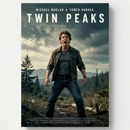 poster artwork by Michael Whelan and Tomer Hanuka, Karol Bak of Tom Cruise going crazy, from scene from Twin Peaks, clean