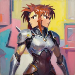 greg manchess portrait painting of battle angel alita as overwatch character, totally whack, medium shot, asymmetrical, profile picture, organic painting, sunny day, matte painting, bold shapes, hard edges, street art, trending on artstation, by huang guangjian and gil elvgren and sachin teng