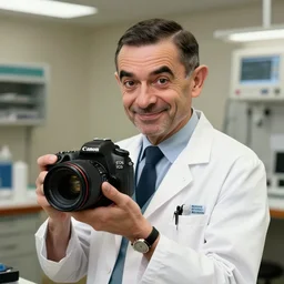 Mr Bean as a highly prolific neurosurgeon, Canon EOS 5D 35mm f1.8, trending on artstation, WLOP