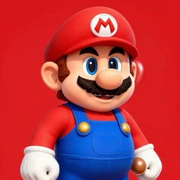 portrait mario style monkey red background digital art