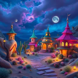 photo of desert whimsical fairy wonderland vibrant colors candyland wonderland by artgerm and greg rutkowski and magali villeneuv art beeple, by thomas kinkade hearstone league of legends dofus beatrix potter