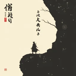 album cover art for banding arcs minimalist kanji character akihiko yoshida