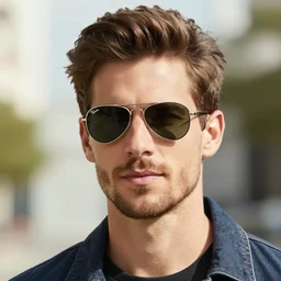 a handsome man wearing ray ban aviator sunglasses, photo, 4 k