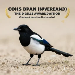 a eurasian magpie with human legs, wildlife photography, award winning photograph