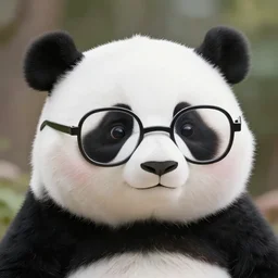 portrait of cute panda panda wearing glasses, in the style of zootopia, disney, volumetric light, artstation, concept art, 8 k, high detail, perfect, sharp focus