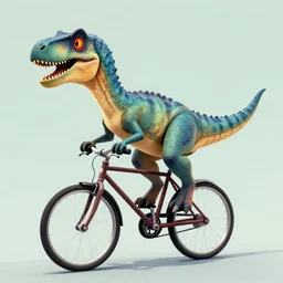 velociraptor riding a bike, modernism, trending on artstation, make it look like it was created with dall - e 2