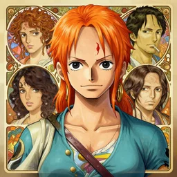 intricately detailed vfx portrait of nami from one piece by eiichiro oda!, makoto shinkai, alphonse mucha, art by artgerm and greg rutkowski!, best of behance, concept art, matte, sharp focus, orange hair, adolphe bouguereau, annie leibovitz, stanley kubrick,