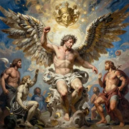 An epic and beautiful painting by bolsonaro, style the creation of adam. ultra-detailed, 8k, octane render