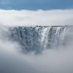waterfall of clouds in the sky