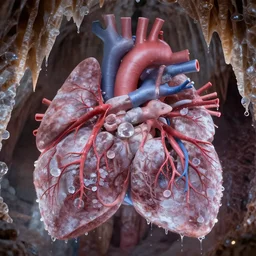 alveoli lungs heart veins, cave dripping water cavernous crystals
