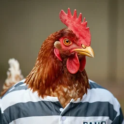 prisoner that has a chicken head