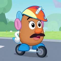 mr. potato head riding rainbowdash pony