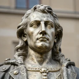 a statue of the face of a person named archduke petyr von pekormunch the vi