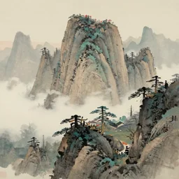 mountain by yang yongliang, artstation, 8 k