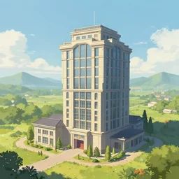 a building in a landscape, trending on artstation