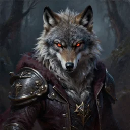 a _ fantasy _ style _ portrait _ painting _ of werewolf, dnd, wicked, oil _ painting _ unreal _ 5 _ daz. _ rpg _ portrait _ extremely _ detailed _ artgerm _ greg _ rutkowski _ greg