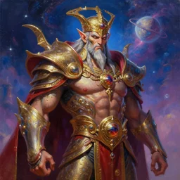 A cyborg Gigachad as the ultimate tyrant emperor of the universe. Realistic sci-fi concept. Trending on ArtStation. A vibrant digital oil painting. A highly detailed fantasy character illustration by Wayne Reynolds and Charles Monet and Gustave Dore and Carl Critchlow and Bram Sels