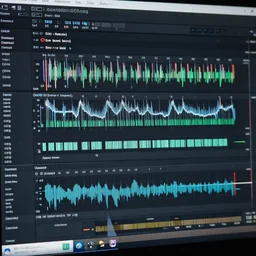controlled chaos in an audio file, hyperrealistic,