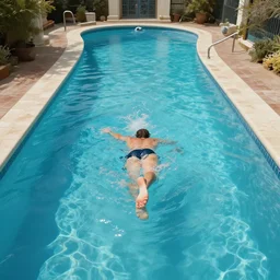 a mystic pool, from the perspective of a swimmer, in the style of surrealism