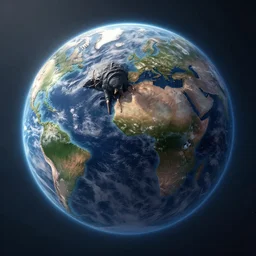 An unfathomably enormous entity consuming our planet, digital art, trending on artstation