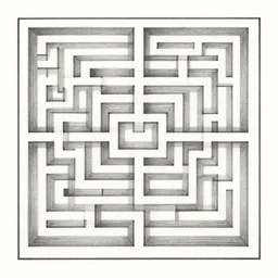 An intricate maze drawn by Dan Hillier