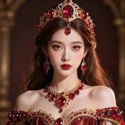 portrait of wonderful princess of rubies with fair skin, ornate 8 k radiant gorgeous intricate detailed, accent lighting, dramatic light, octane render