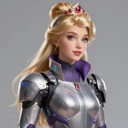 Hyperdetailed masterpiece concept art of a half body portrait of a cyberpunk disney princess, hyperdetailed concept art by Ross Tran, high quality DnD illustration, trending on ArtStation