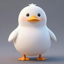 cute fat white round duck portrait, sanrio, animal crossing style, plain background, volumetric lighting, rtx, 4 k render, unreal engine 5