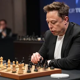 magnus carlson playing chess against elon musk