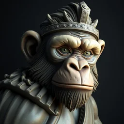 3 d cell shaded portrait painting of cute warrior ape statue, 3 d cell shaded cubism, in the style of picasso 3 d cell shaded, elegant, highly detailed, artstation, art by picasso 3 d cell shaded unreal engine