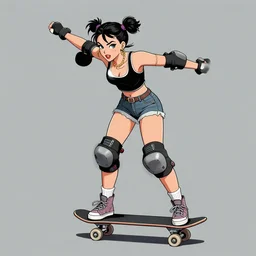 Harley Queen as a skater, artwork by Earl Norem,