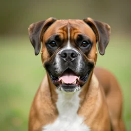 boxer dog smiling
