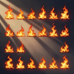 Sprite sheet animation of fire