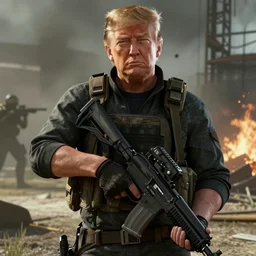 a screenshot of Donald Trump in Call of Duty: Black Ops 3