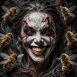 an infectious smile in a horror film, intricate artwork by Tooth Wu and wlop and beeple. octane render, trending on artstation, greg rutkowski very coherent symmetrical artwork. cinematic, hyper realism, high detail, octane render, 8k
