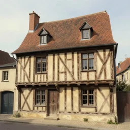 artwork of one half - timbered house in normandy by pieter claesz