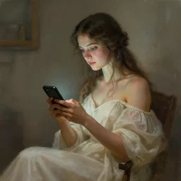 goddess checking her phone by senior concept artist josephine wall, trending on artstation