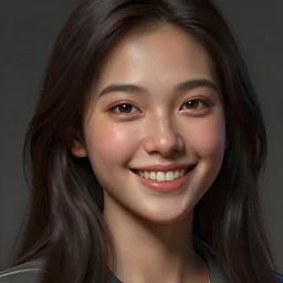 Clothed,worksafe.at CGSociety by WLOP,ilya kuvshinov,krenz cushart,Greg Rutkowski,trending on artstation.Zbrush sculpt colored,Octane render in Maya,Houdini VFX.Close-up semirealistic anime young Filipino Malaysian Indonesian idol AV actress girl face,expressing joy,silky hair, deep eyes.Oil painting.Cinematic dramatic atmosphere,sharp focus,soft volumetric studio lighting.