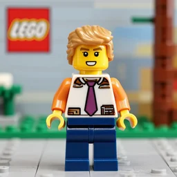 a lego figure of trump, lego background