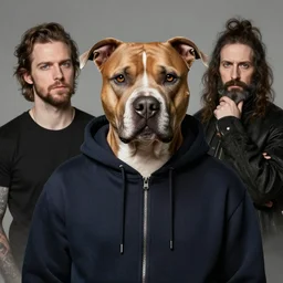 pitbull in a hoodie portrait by peter kemp, rembrandt and artgerm,