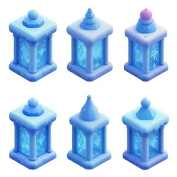 3 - d isometric frozen themed items objects for game, all 8 angles, zoomed out view myvmk, with detailed, clean, cartoon, pixar, disney, toon shader, arnold render, unreal engine, artgerm, artstation by miha rinne, white background