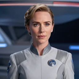 emily blunt is the captain of the starship enterprise in the new star trek movie