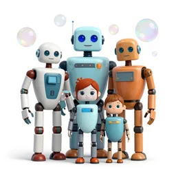 ( ( ( ( ( a portrait of a robot family with soap bubbles, pop art ) ) ) ) ) by andy warhol, roy lichtenstein, claes oldenburg, james rosenquist and wayne thiebaud!!!!!!!!!!!!!!!!!!!!!!!!!!!!!!