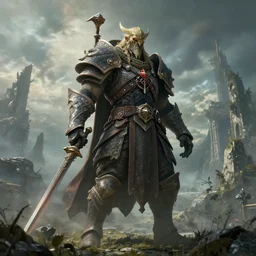highly detailed elden ring portrait photo of a giant doomguard in a scenic dystopian environment, hyperrealistic illustration by william didier - pouget