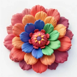 an explosion of colors in the shape of flower petals, highly detailed 3d render, epic harmonic composition, very beautiful soft lighting